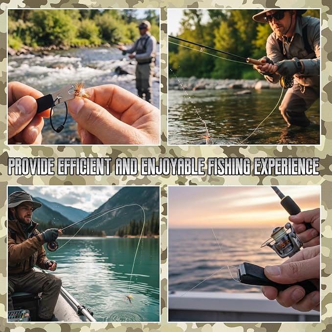 Therwen 2 Pcs Black Fly Fishing Nipper with Fishing Line Clippers with Hook Eye Cleaner Pin Stainless Steel Cutting Tool Line Cutter Nipper Multi Functional Accessories