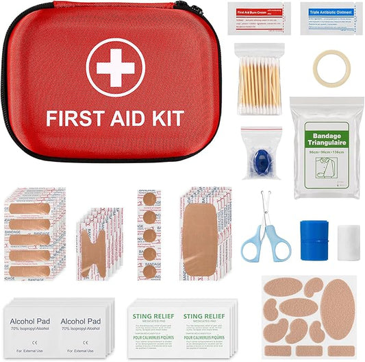 115 Piece Hard-Shell Portable EVA Emergency Medical Kit, Suitable for Home, Travel, Outdoor, Camping, Office, Car, Hiking, and School (115 Pack)