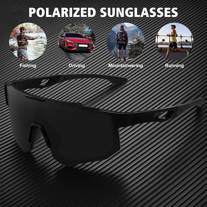 STORYCOAST Polarized Sports Sunglasses for Men Women,Driving Fishing Cycling Mountain Bike Sunglasses UV400 Protection