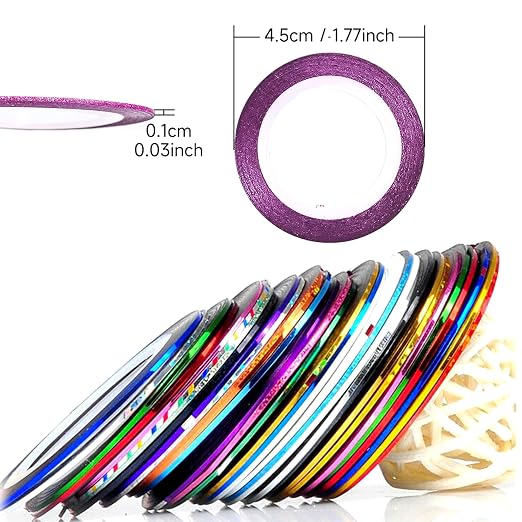 MYUBWTF 60 Colors Nail Striping Tape Line 2 Pieces Nail Tape Dispensers Free Tape Roller Dispenser Striping Tape Line Nail Art Decoration Stickers Nail Art Decoration Sticker DIY Nail Tip
