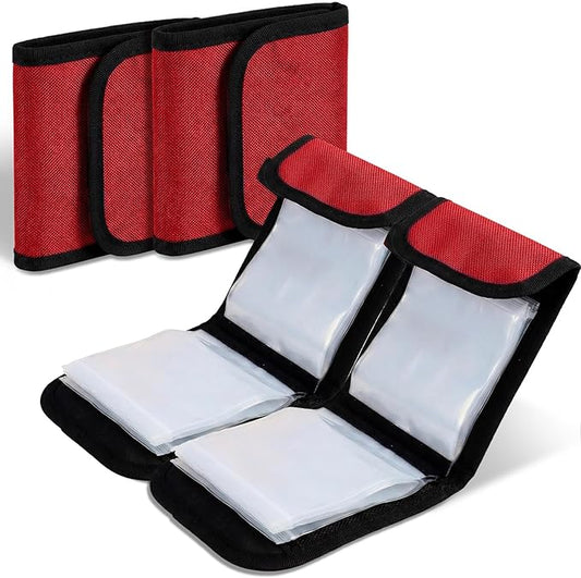 2 Pack Fishing Tackle Binder 20 Pockets Fly Fishing Leader Tippet Line Wallet Leader Organizer Case Lure Storage Bag for Pre-tied Rigs, Leaders, Soft Baits and Lines(Red)