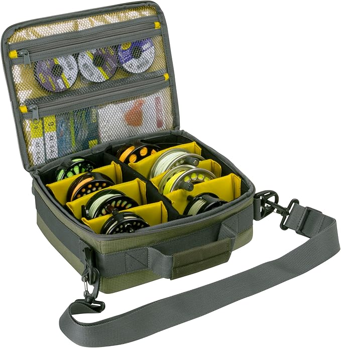 Allen Company Spring Creek Fishing Reel and Gear Bag - Portable Organizer - Holds up to 10 Fly Reels or 6 Spinning Reels - Green
