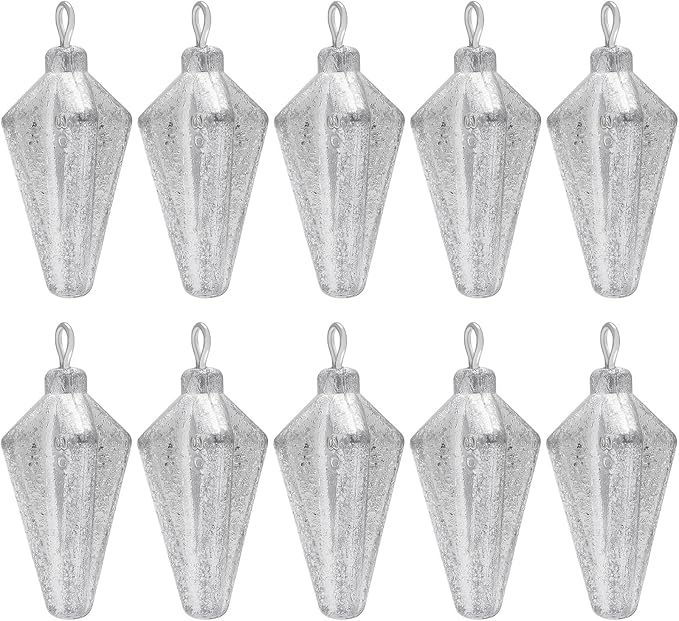 Fishing Pyramid Weights Sinkers Rhombus Quadrangle Lead Triangle Fishing Sinkers Surf Fishing Sinkers for Ocean Saltwater Fishing Casting Gear Tackle 1oz 2oz 3oz 4oz