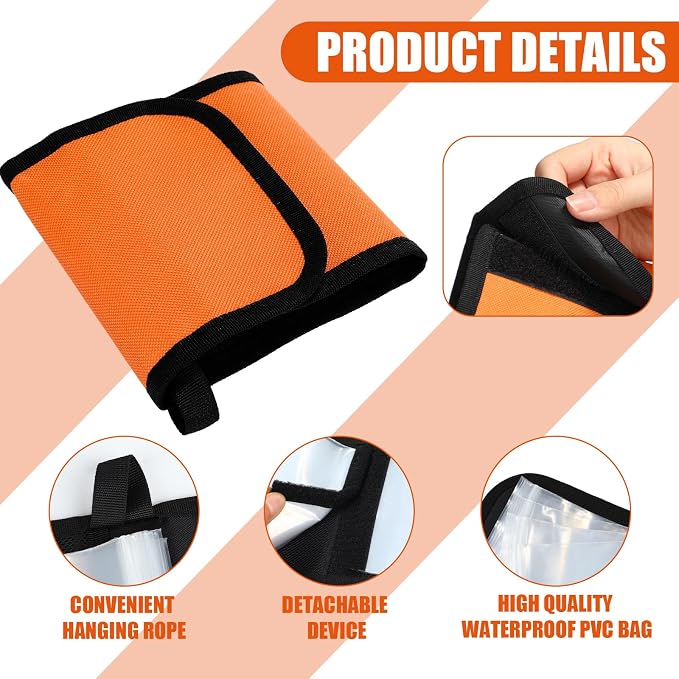 2 Pack Fishing Tackle Binder 20 Pockets Fly Fishing Leader Tippet Line Wallet Leader Organizer Case Lure Storage Bag for Pre-tied Rigs, Leaders, Soft Baits and Lines(Orange)