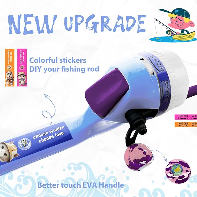 Kids Fishing Pole, Telescopic Fishing Rod, Toddler Collapsible Fishing Rod and Reel Combo with Tackle Box, Fishing Line, Bobber, and Soft Lures for Boy, Girl, Youth, Beginner, Over 4 Years Old
