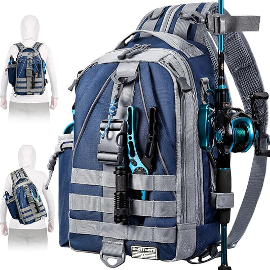 Ghosthorn Fishing Backpack Waterproof Tackle Bag Sling Bag Gift