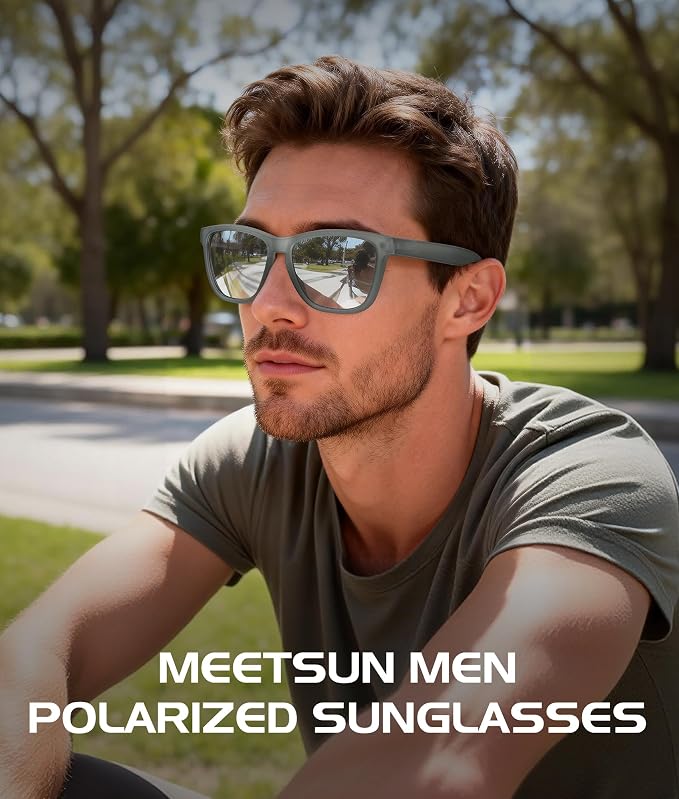 MEETSUN Polarized Sunglasses for Men,Sun Glasses with UV Protection for Driving Fishing