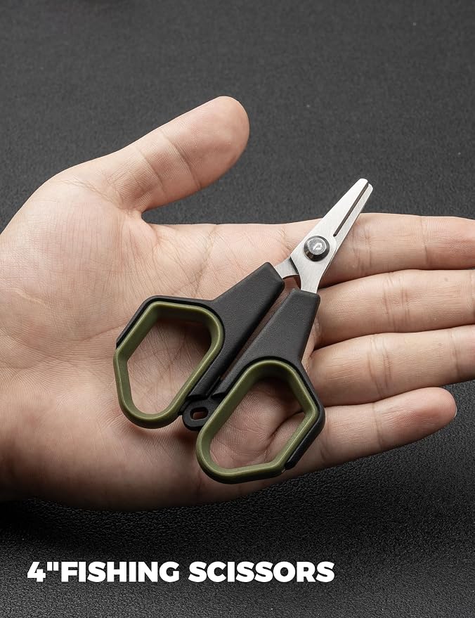 3.9" Fishing Scissors,Stainless Steel Fishing Line Cutter for Fishing Braided Line,Non-Slip Grip Small Fishing Scissors for Saltwater