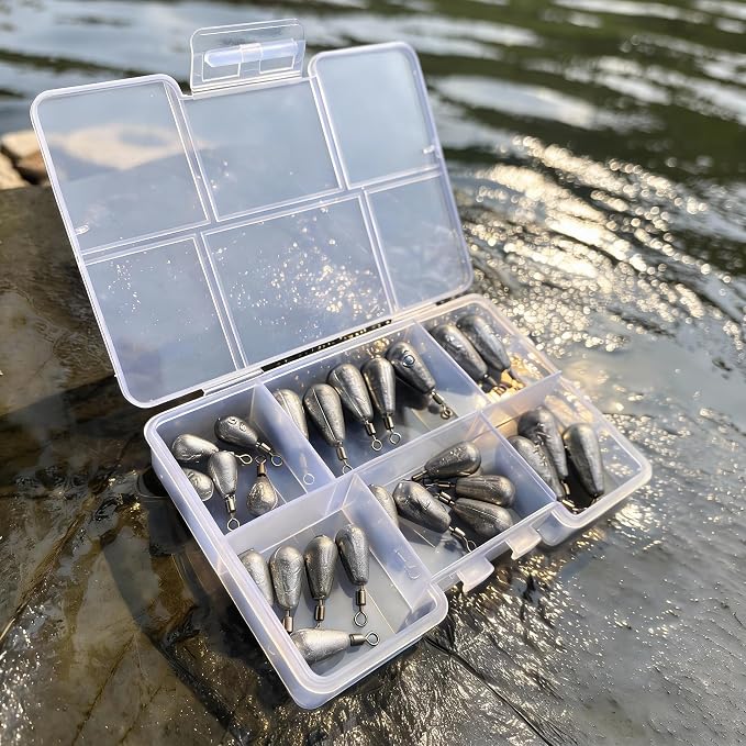 Fishing Weights Sinkers Kit Bass Casting Weights Drop Shot Weights with Swivel for Freshwater Saltwater Catfish Weights