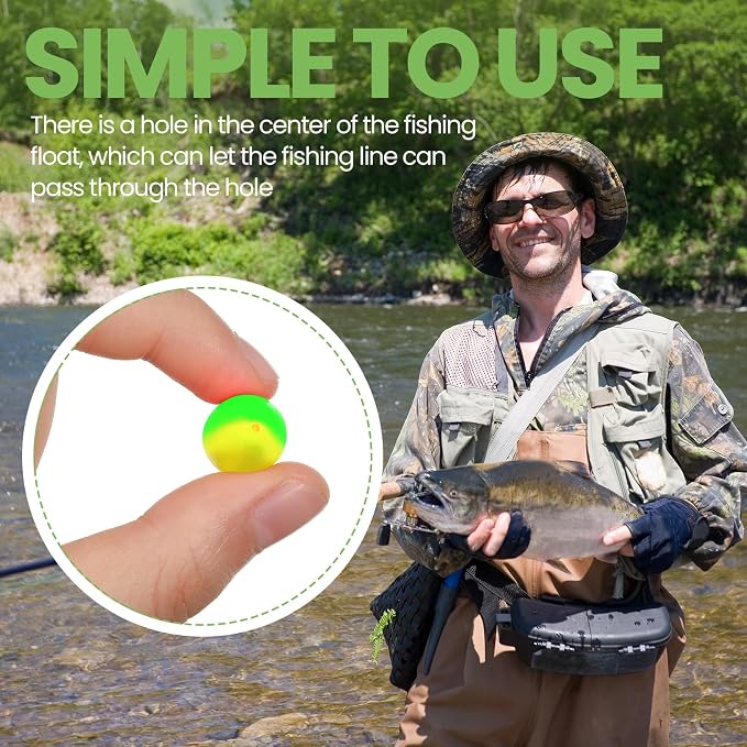 Skylety 60 Pieces Foam Floats Bullet Fishing Foam Snell Floats Pompano Rigs Oval Fly Fishing Strike Indicators for Trout Catfish Walleye