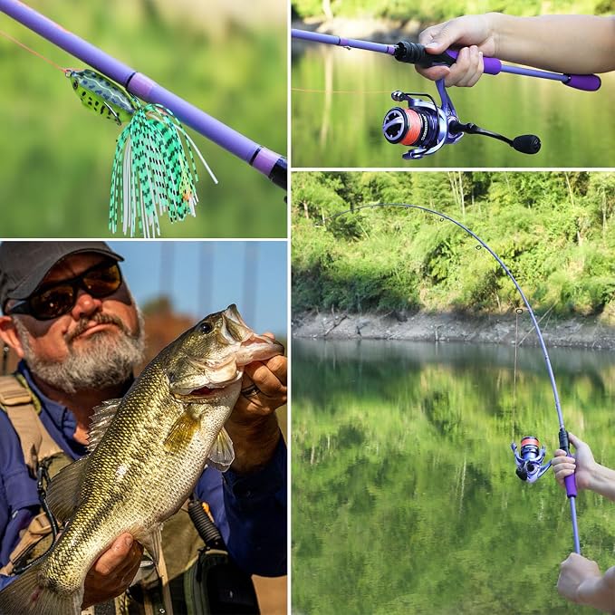 Sougayilang VoidFlare Performance Spinning & Casting Fishing Rod, Lightweight IM6 Graphite with Hook Keeper, EVA Grip