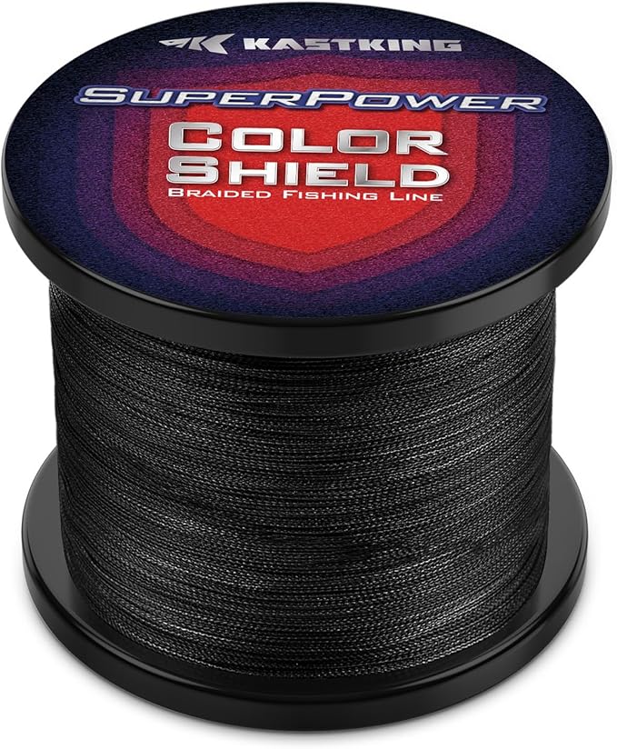 KastKing Superpower ColorShield Braided Fishing Line - Colorfast Braided Line, 100% Solution Dyed UHMWPE Fiber, Smooth & Strong Superline, Near Zero Stretch, Sensitive, High Abrasion Resistance