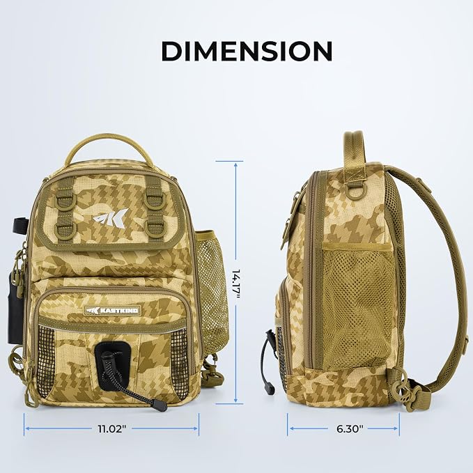 KastKing BaitSpace Fishing Sling Bag, Fishing Backpack with Rod & Beverage Holder, Tackle Bag for Fishing Gear
