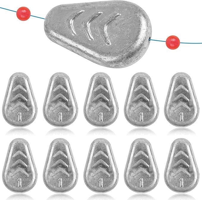 5/10 Pack No Roll Sinker Lead Fishing Weights Catfish Sinkers Coin Disc Weight Snagless Flat Inline Sinker for Catfishing Rig Bank River Surf Fishing Saltwater