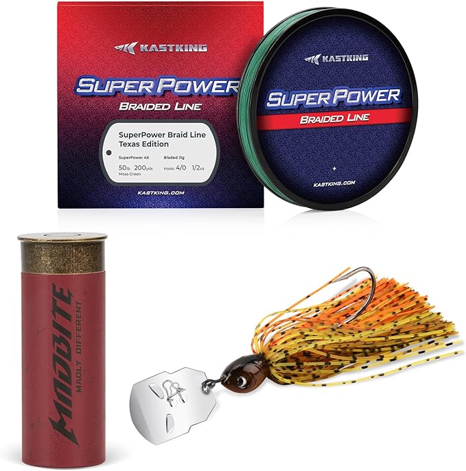 KastKing Superpower Braided Fishing Line and Lure Kit, 4X Braid Line with Hard & Soft Baits, Topwater, Jigs, Rigs&Jerkbaits, Complete Freshwater Fishing Gear Set for Bass,Trout & Walleye,Gift for Men