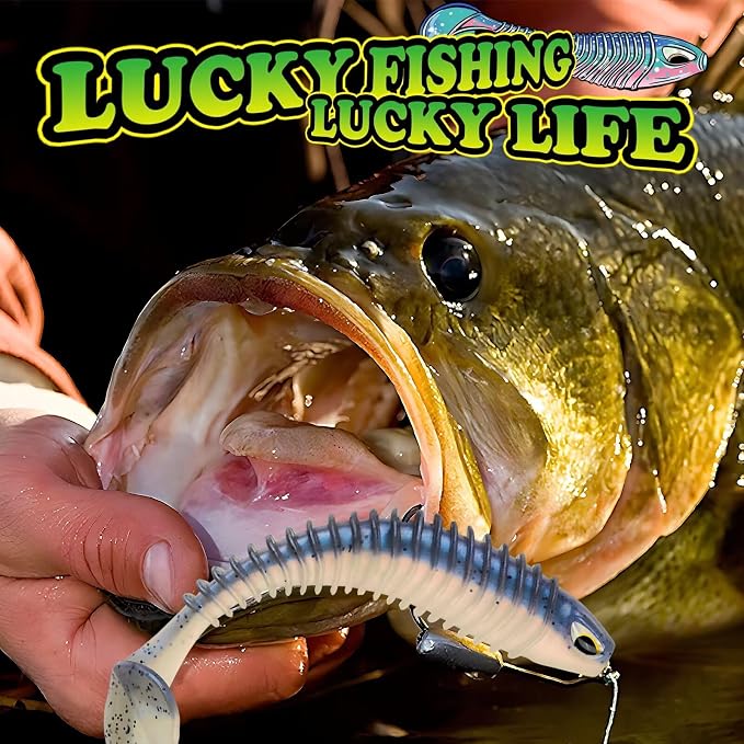 LUCKYFISHING Paddle Tail Swimbaits 10/16/20 PCS Fishing Lures Soft Plastic Lures for Trout Crappie Walleye Soft Baits for Bass Fishing Freshwater Saltwater 4.1/3.5/3/2.5 Inch