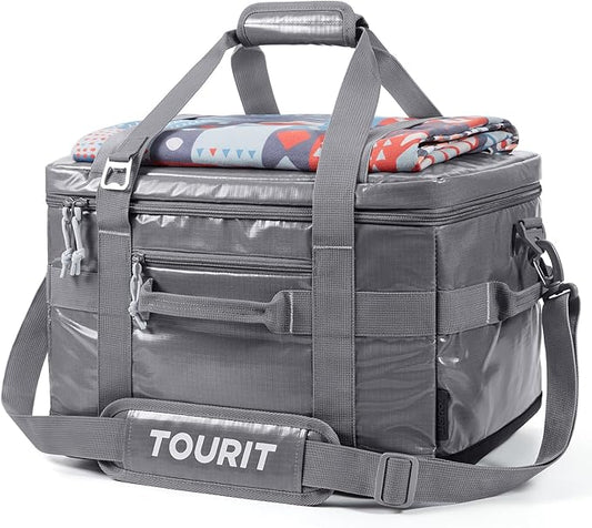 TOURIT Soft Sided Cooler Bag Insulated 30/48/60 Cans, Large Collapsible & Leakproof Ice Chest for Picnic, Beach, Camping, Travel, Sports Fan Coolers