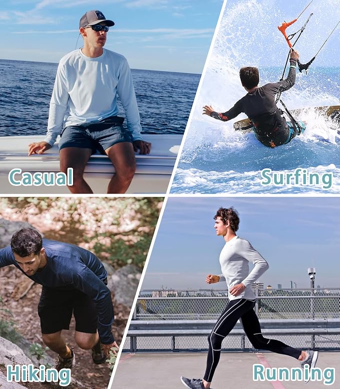 NORTHYARD Men's UPF 50+ Rash Guard Hoodie Long Sleeve Sun Protection Shirt Fishing Swim Beach Hiking Quick Dry Lightweight