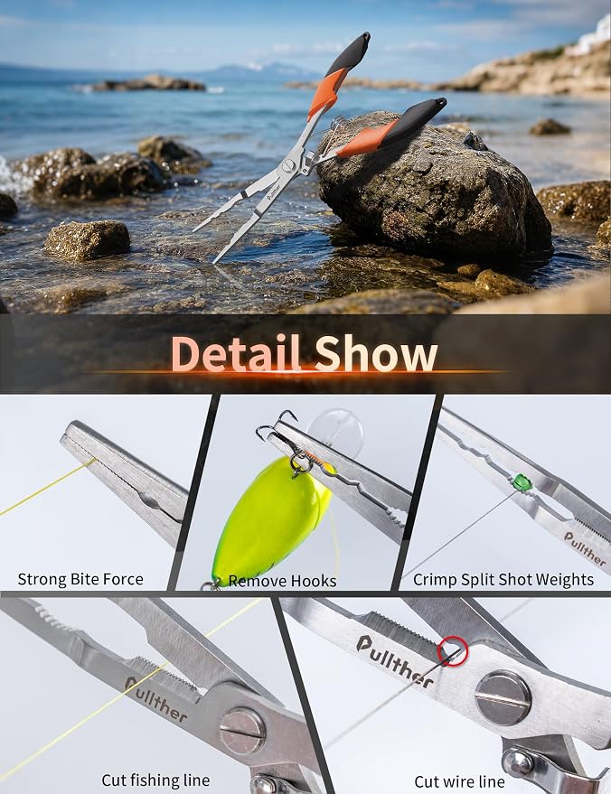 Fishing Gear,Hook Remover Fishing Pliers,Stainless Steel Fishing Tools,Multitool for Saltwater