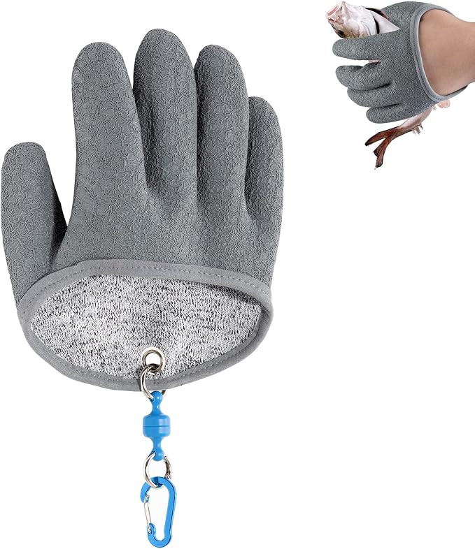 ARCLIBER Fishing Glove for Men with Magnet Release, Puncture Resistant Fish Glove for Handling, Catching, Cleaning, Anti-Slip Textured Grip Palm
