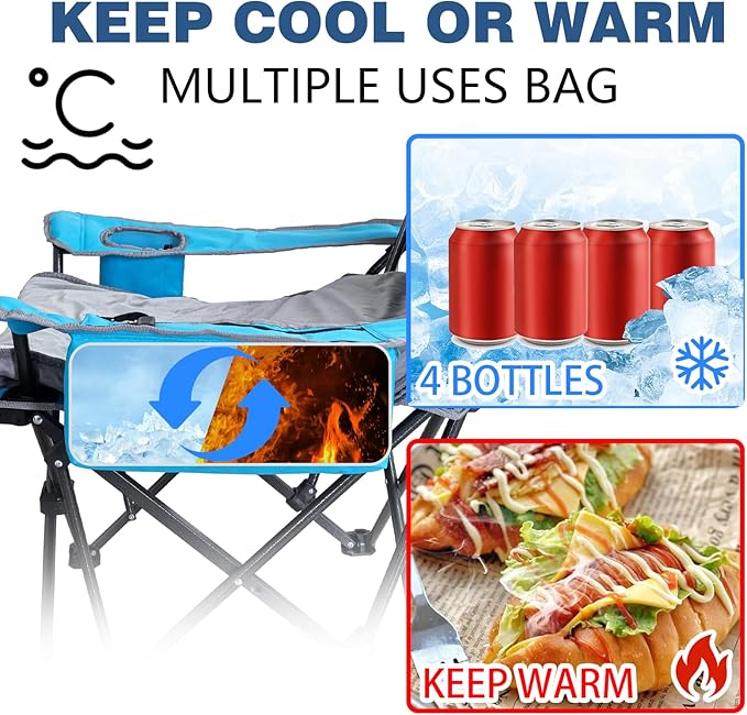 Reclining Camping Chair 4 Position with Foot Rest Comfortable for Adults 265Ibs Folding Lounger Mesh Beach Chair with Cooler Bag,Cotton Cushion and Cup Holder for Outdoor Patio