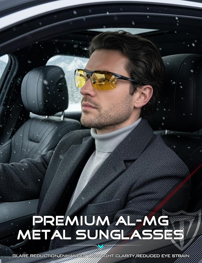 ATTCL 0.9 oz Polarized Sunglasses Men Sports: UV Protection Anti Glare Wrap Around Lightweight Metal Fishing Golf Running