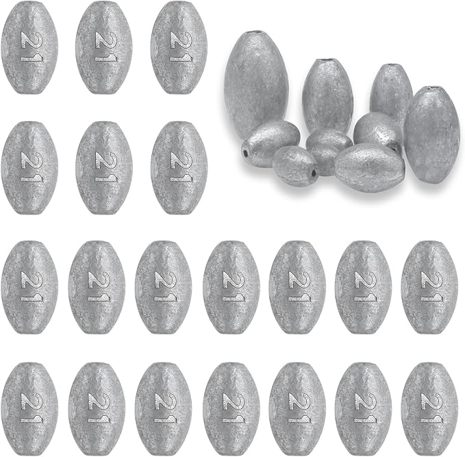 Egg Weights Fishing Sinkers Weights Assortment Lead Oval Shaped Drop Weights Sinker Tackle for Freshwater Saltwater Fishing Bass Casting