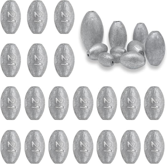 Egg Weights Fishing Sinkers Weights Assortment Lead Oval Shaped Drop Weights Sinker Tackle for Freshwater Saltwater Fishing Bass Casting