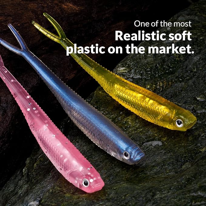 QualyQualy Soft Swimbait Fishing Lures 5PCS 6PCS Jerk Shad Minnow Drop Shot Lure Bass Bait Shad Lure Soft Jerkbait for Bass Trout Pike Walleye Crappie 2.95'' 3.93'' 4.72''