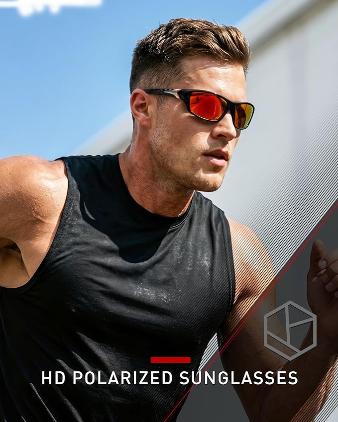 KALIYADI 4 Pack Polarized Sunglasses-Men Sports Sun-glasses: Mens Sunglasses UV Protection for Fishing Driving Cycling