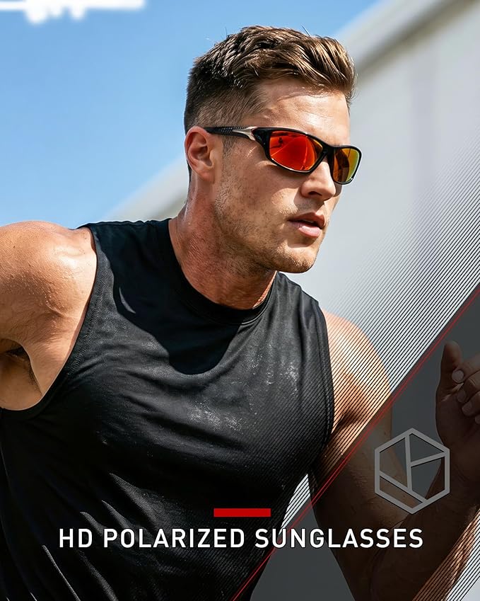 KALIYADI 4 Pack Polarized Sunglasses-Men Sports Sun-glasses: Mens Sunglasses UV Protection for Fishing Driving Cycling