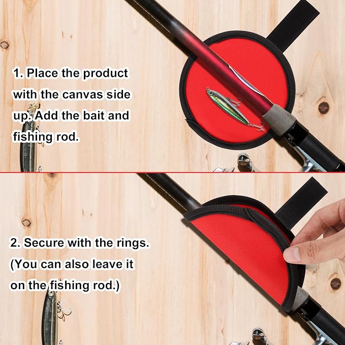 Gosknor 8pcs Lure Wraps, 15cm/5.9in Premium Durable Fishing Lure Wraps Practical Fish Hook Protector Guard to Keep Fishermen Safe for Fishing Rod
