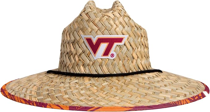 FOCO Men's NCAA College Team Logo Floral Straw Sun Hat