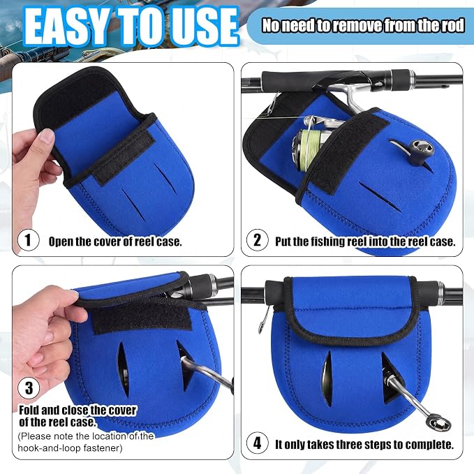 Fishing Spinning Reel Cover Bag for 2000-6000 Series Baitcasting Trolling Fishing Reels Protective Cover Case Pouch Sleeve Gloves