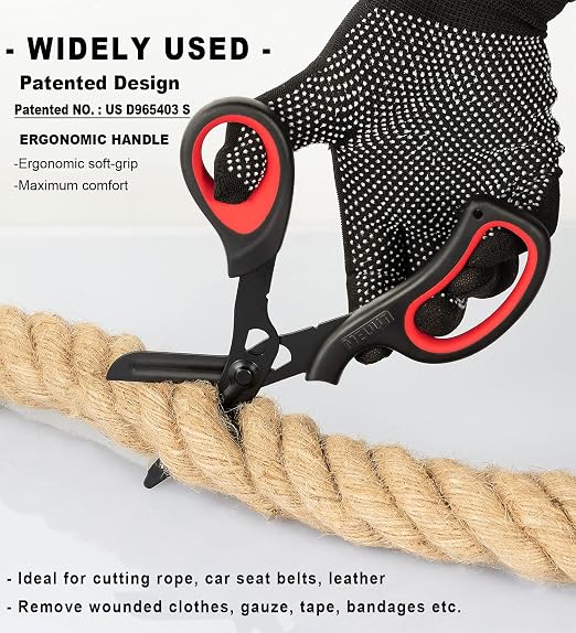 MEUUT 2 Pack Trauma Shears Patented Bandage Scissors for Left and Right Hand - Medical Supplies with 8 inch Heavy Duty Medical Scissors for EMT Workers Nurses