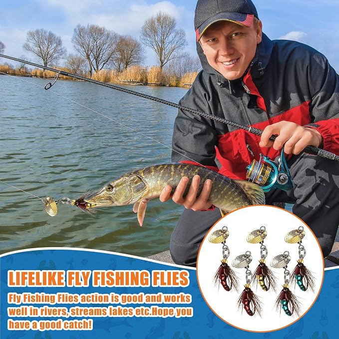 Skylety 10 Pieces Mini Fishing Lures Fishing Hard Baits Hooks Crankbaits Lures Baits Topwater for Freshwater Saltwater Trout Bass Perch with Box
