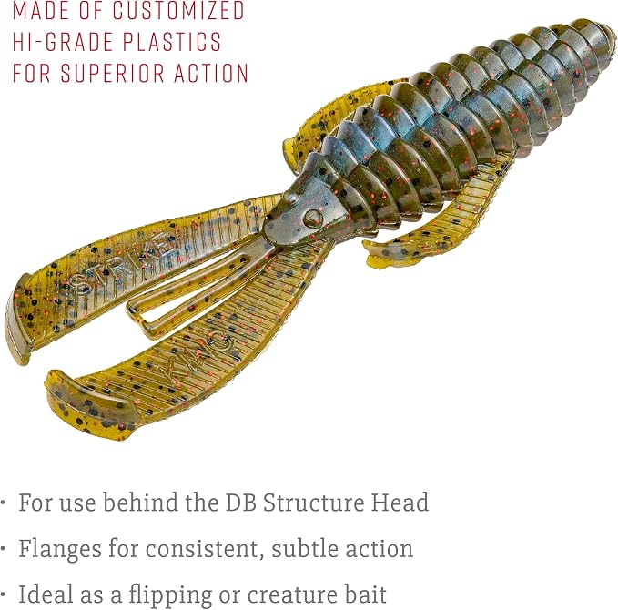 Strike King Rage Bug Fishing Lure, Soft Plastic Grub, Unique Design, Subtle Action