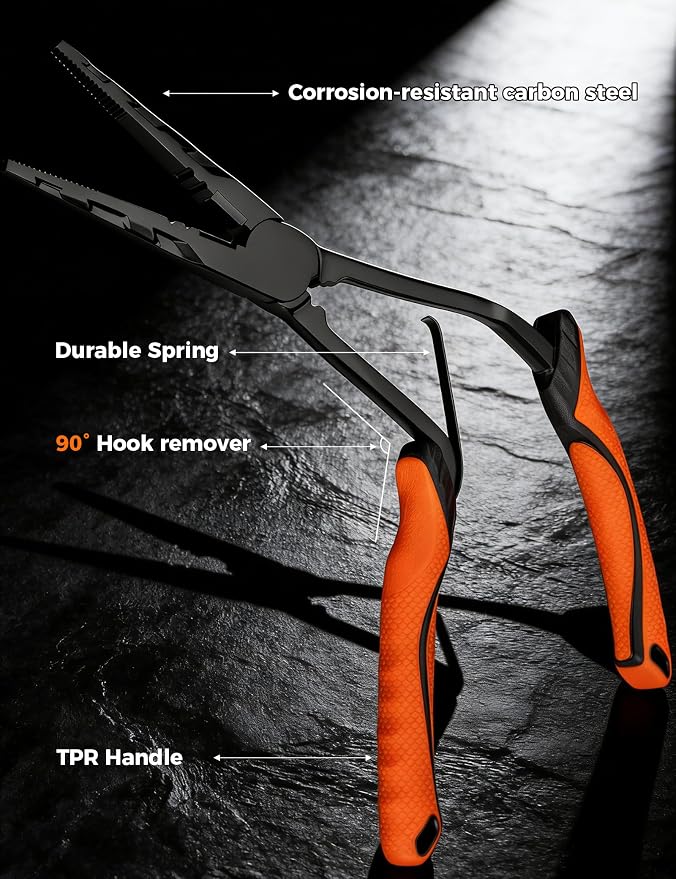Fishing Pliers,Carbon Steel with Corrosion Resistant Coated Fishing Tools,Multitool for Saltwater