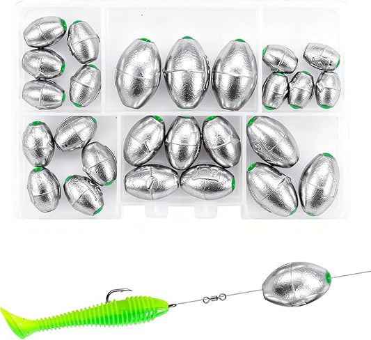 Egg Weights Egg Fishing Sinkers Lead Weights Catfish Weights Slide Sinkers for Fishing Line Assortment