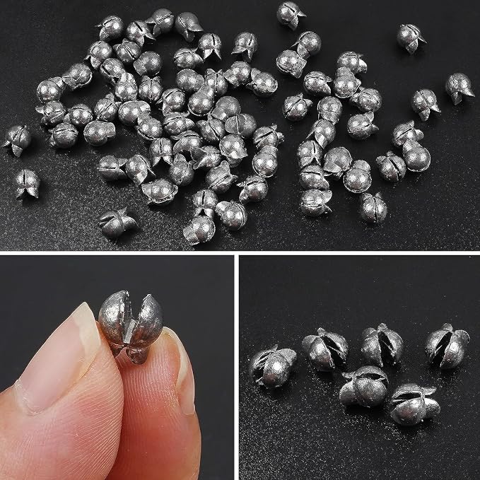 100pcs Split Shot Fishing Weights Removable Round Clip On Fly Fishing Line Sinkers Freshwater Saltwater Split Shot Fishing Sinkers Weights