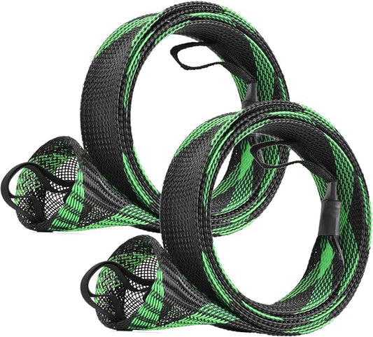 SF Fishing Rod Sock Fishing Rod Sleeve Rod Cover Braided Mesh Rod Protector Pole Gloves Fishing Tools for Spinning Fishing Rod,Casting Rod,Musky Rod, Ice Rod, Fly Rod, Spey Rod