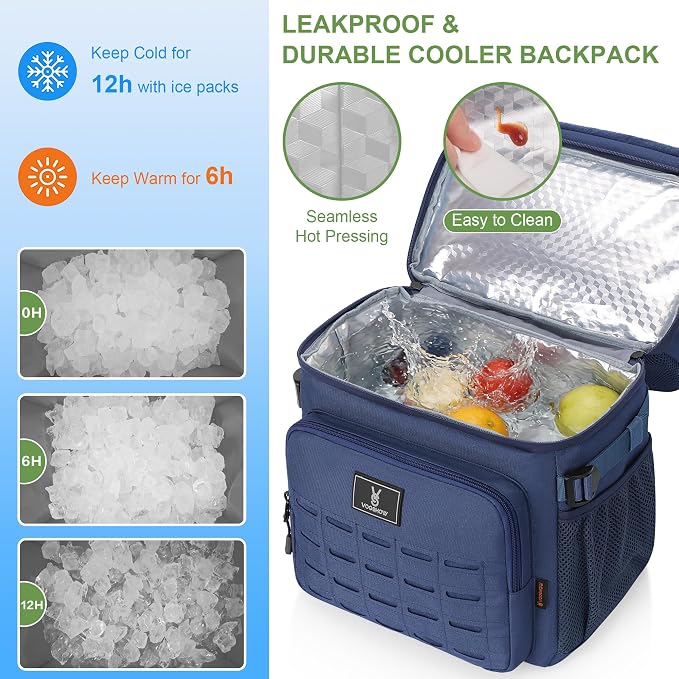 Large 36 Cans Insulated Waterproof Cooler Backpack for Men Women, Double Deck Leak Proof Cooler Bag for Camping, Hiking, Fishing