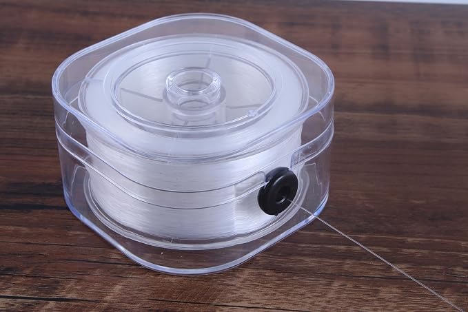 KONMAY 270 Yards 0.4mm/23.8 Lbs Monofilament Fishing Line Wire, Clear Seed Beads Thread with Case, Invisible Craft String for Hanging Ornaments, Crafting, Balloon Arch, Beading and Jewelry Making
