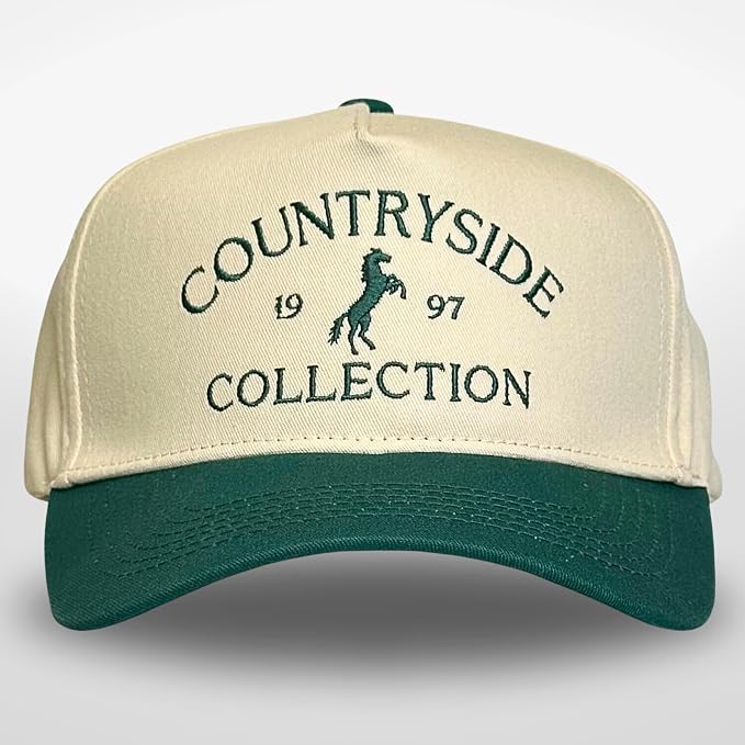 Vintage Western Trucker Hat | Men & Women | Country Cute Caps for Cowgirls Cowboys | Camo Denim Embroidered Cotton | Snapback