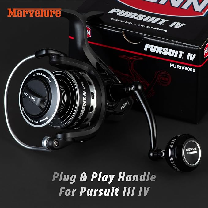 Foldable Power Handle for Penn Pursuit III IV, Battle III IV DX, Conflict I Spinning Fishing Reel Replacement Handle