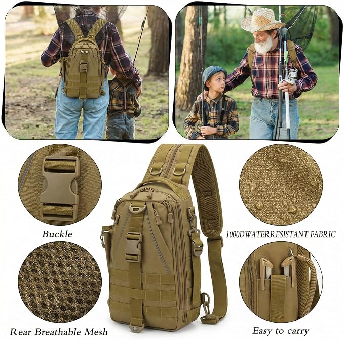 WinnerWhy 484 Pcs Fishing Tools Accessories Kit Include Fish Backpack Fish Hook Lures Hook Remover Lip Gripper for Men Women Fishing Gifts (Brown)