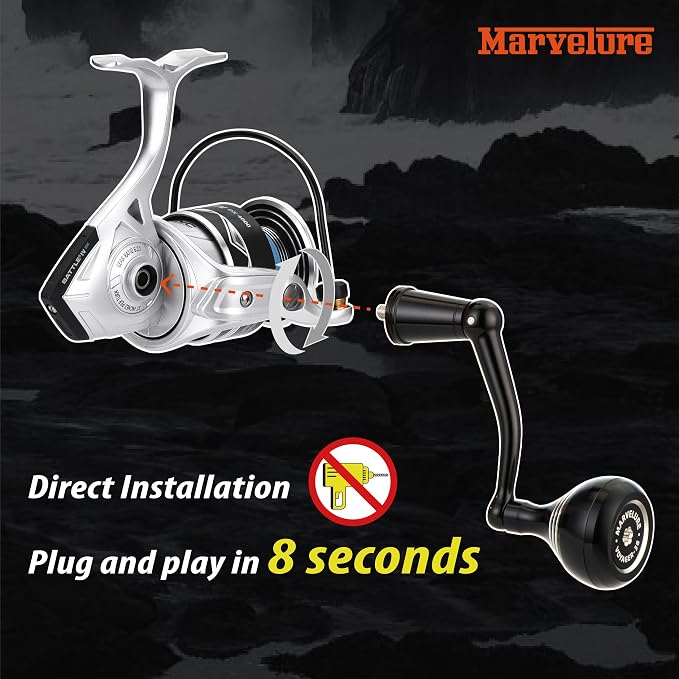Foldable Power Handle for Penn Pursuit III IV, Battle III IV DX, Conflict I Spinning Fishing Reel Replacement Handle