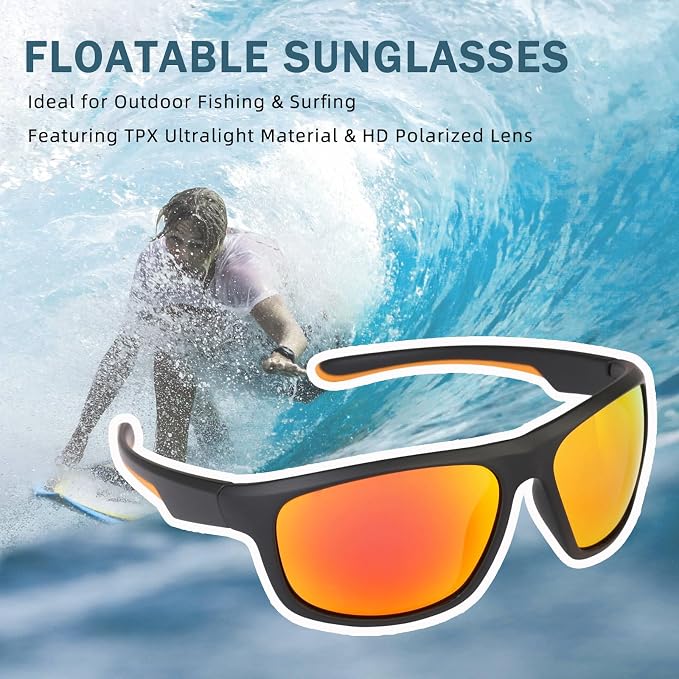 Floating Polarized Fishing Sunglasses for Men Women, Sailing Boating Gifts Beach Cool Style Glasses