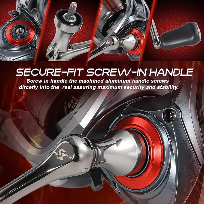 Sougayilang Spinning Fishing Reel 1000/2000/3000/4000 Series Strong Metal Body with Interchangeable Left/Right Handle Freshwater Fishing Gear for Trout Bass Walleye