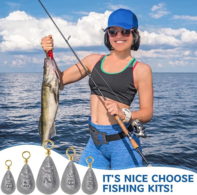 Bass Casting Swivel Bell Sinkers Fishing Weights Drop Shaped Fishing Sinkers Catfish Weights for Ocean Saltwater Surf Bass Casting Gear Tackle